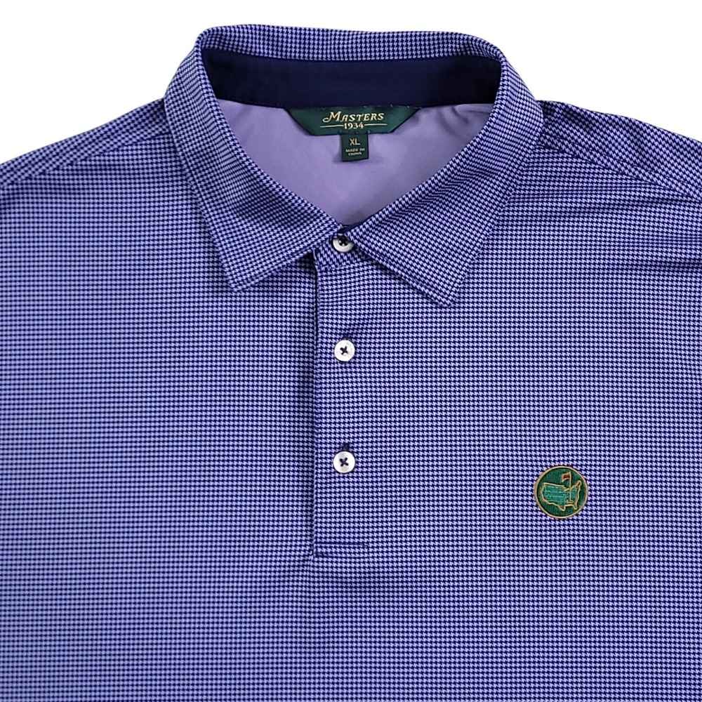 Master 1934 Polo Shirt Mens XL Berckmans Place Augusta National Blue Houndstooth